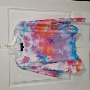 Love at First Find crew neck pullover tie-dye sweater - M - pink/blue